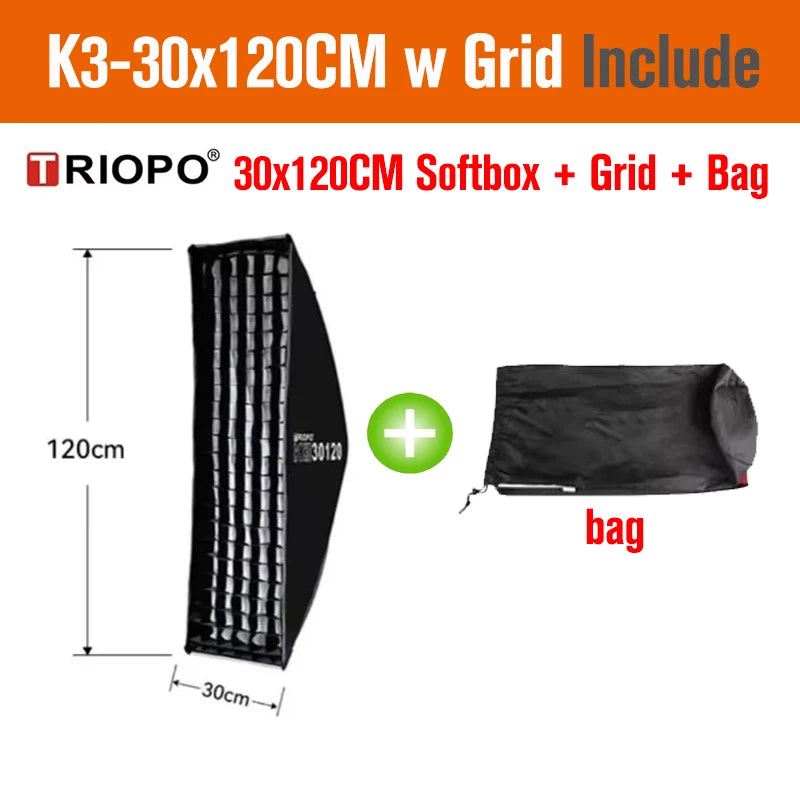 TRIOPO Bowens Mount Softbox K-3 55cm 65cm 90cm 120cm Quick-Setup Octagon Softbox for Godox Aputure Sokani Studio LED Video Light