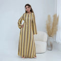 2 Layer Dubai Abaya Muslim Woman Dress Chevron Loose | SAMAG