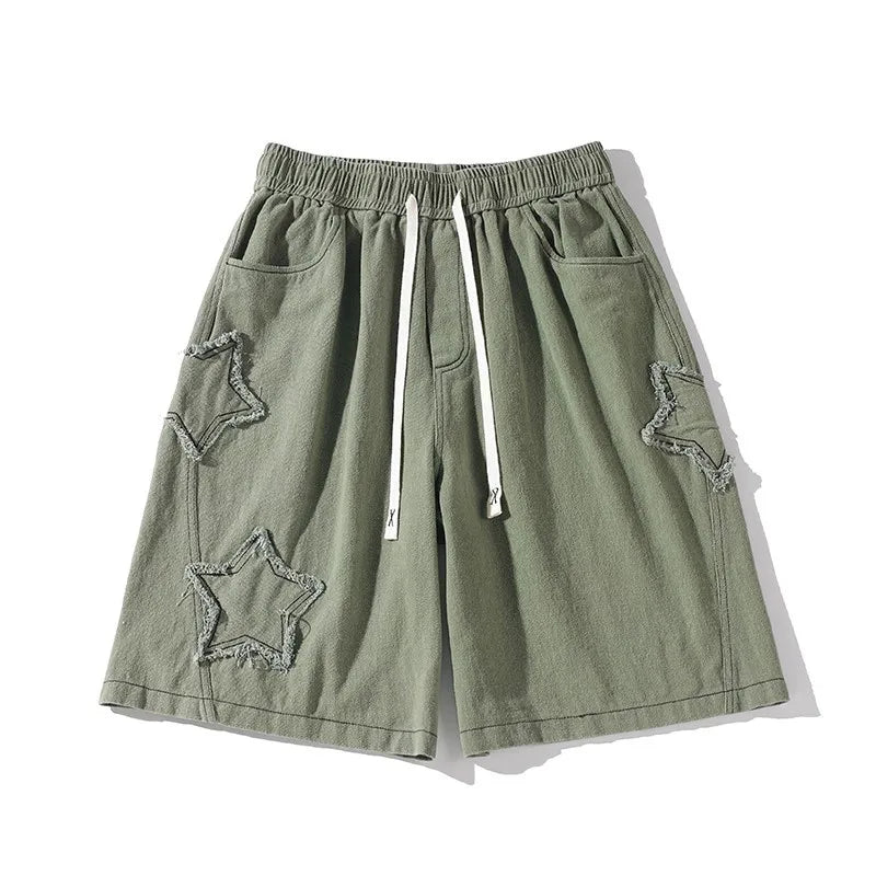 Summer Shorts Men Loose spodenki meskie Vintage Denim | SAMAG