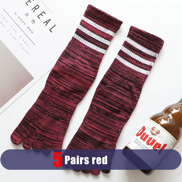 Pairs Man Toe Sport Socks Short Cotton Striped Colorful | SAMAG