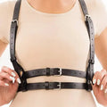 Fashion Punk PU Leather Waist Belt for Women Gothic Body Bondage Chest Harness Belt Adjustable Suspenders Clothing Accessories