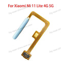 Original Fingerprint Sensor For Xiaomi Mi 11 Lite 5g 4g  Home Return Key Menu Power On Off Button Flex Ribbon Cable