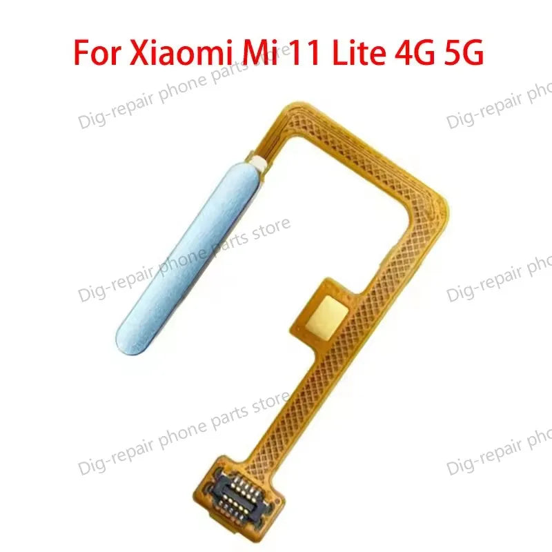 Original Fingerprint Sensor For Xiaomi Mi 11 Lite 5g 4g  Home Return Key Menu Power On Off Button Flex Ribbon Cable