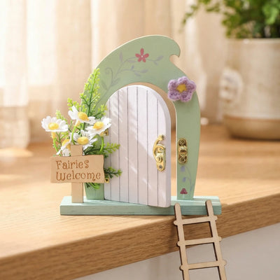 Fairy Garden Door Decor Set - Wooden with Plant, Crochet | SAMAG