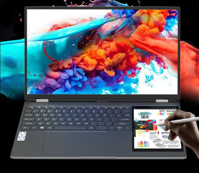 Dual Screen Laptop 15.6" IPS+7" Touch 16G DDR4 128GB-2TB | SAMAG
