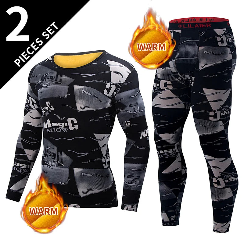 2-piece plus size men's velvet underwear suit comfortable and fashionable printed padded underwear home service set pajamas