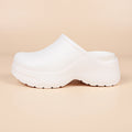 Women's Platform Heels Closed Toe Mules Clogs Breathable EVA Thick Sole Waterproof Slippers From Home