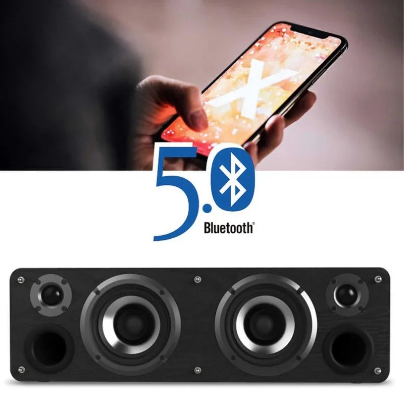 110W Home Desktop Bluetooth Amplifier All-in-One  HiFi Sound Quality Super Bass Wooden Subwoofer for Homes Theater & TV Soundbar