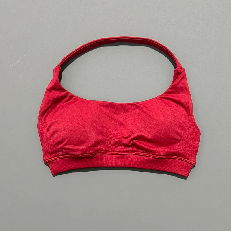 Sports Bra Women Seamless Yoga Halter Bra Top High Support Open Back Bra Fitness Push-up Activewear Workout Gym Underwear