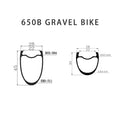 650B Carbon Gravel Bicycle Rim 30/45mm Deep 28mm Width Clincher Tubeless Disc Brake 27.5er Bicycle Wheel CX CycloCross Road Bike
