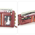 CONTACT'S Fashion Genuine Leather Women Wallet Bifold Card Holder Coin Purse Small Women's Purse Money Clip Men Pocket Wallets