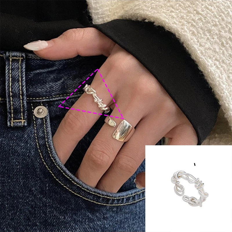 925 Sterling Silve Love Heart Hollowed Out Ring For Women Girl Extremely Fine Korea Ins Jewelry Gift Dropshipping