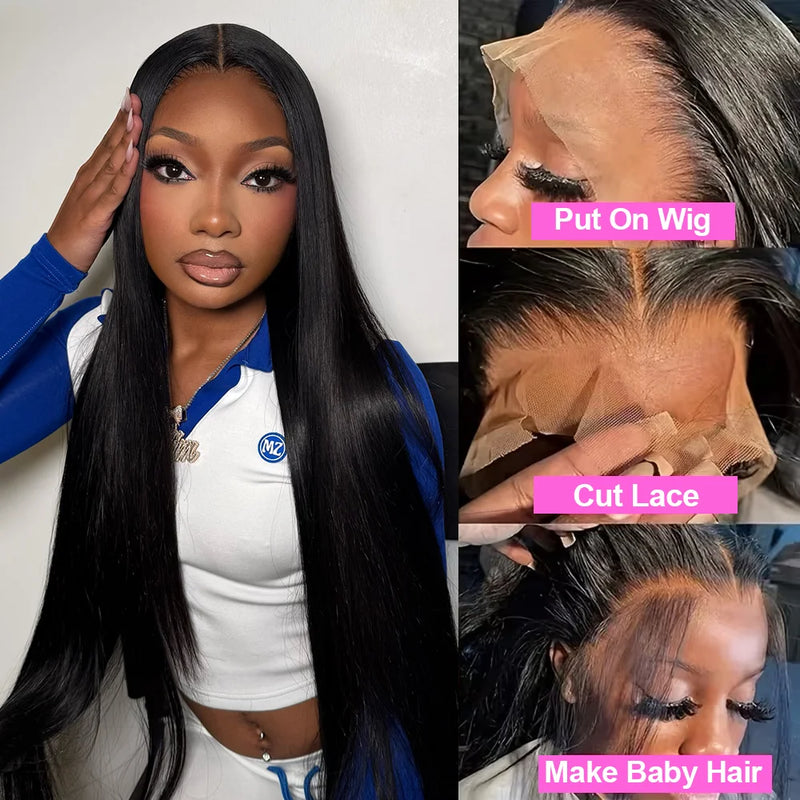 Wear And Go 5x5 Straight Glueless Wig 100% Human Hair Wig 13x6 Lace Front Human Hair Wig Brazilian 13x4 Lace Front Closure Wigs For Black Women Preplucked