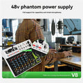 DEBRA PROFESSIONAL AUDIO V8 Audio Mixer Small Mixing Console With Bluetooth USB 48V Phantom Power Delay Repaeat For DJ