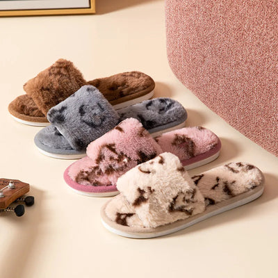 Fluffy Women's Slippers Indoor Autumn Winter Luxury Designer Woman Shoes Home Flats Casual Fuzzy Fur Slides Elegant Plush Soft