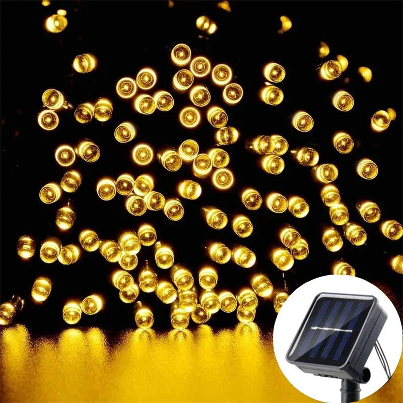 LED Solar Lights Outdoor Waterproof Fairy Garland Lights Christmas Party Halloween Decorations Solar Lights Garden Decoration