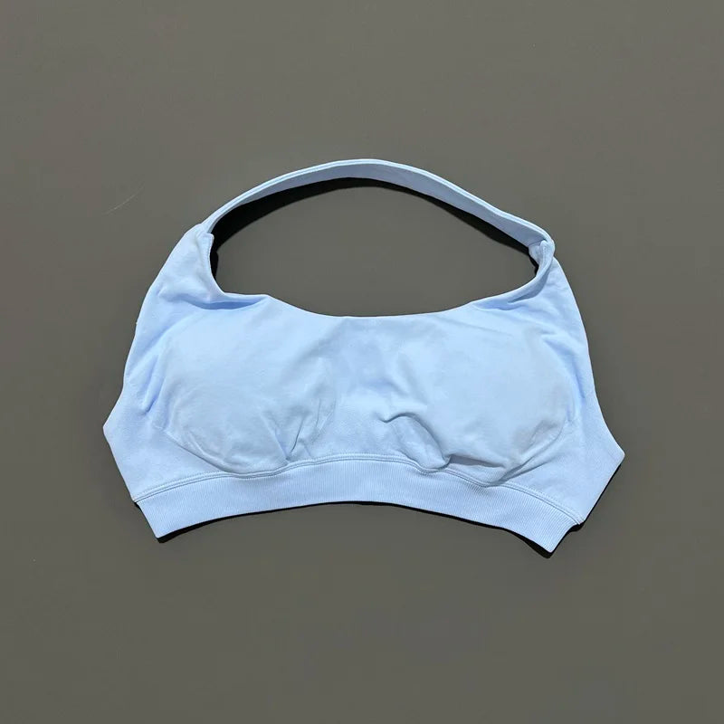 Sports Bra Women Seamless Yoga Halter Bra Top High Support Open Back Bra Fitness Push-up Activewear Workout Gym Underwear