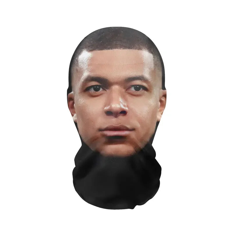3D Funny Pattern Mesh Face Mask Head Cover Party Cosplay Props UV Protection Shield Neymar Pattern Headwear Novelty Supplies