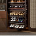 Built-in Height Adjustable Shoe Cabinet Closet Space Saving 360° Rotating Shoe Rack, Multi-layer Shoe Holder Storage Organizer