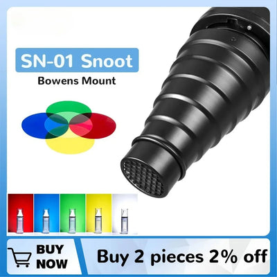 SN-01 Conical Snoot with Honeycomb Grid Color Filter Kit | SAMAG