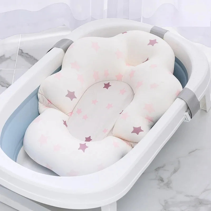Baby Bath mat Newborn bath Tub Seat Stand Baby Bath Tub Nonslip Pad Safety Bath Support Soft Comfort Body Cushion Mat Pillow