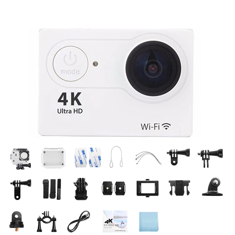 Ultra HD 4K Original Action Camera 1080P/30FPS WiFi 170D Diving Underwater Waterproof Helmet Vedio Remote Control Mini Sport Cam