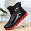 Ankle Rain Boots for Men Integrated Forming Simple Waterproof Rain Shoes Toughness Anti-slip Fishing on Work Camping Waterproof