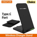 Wireless Charger Stand Pad For iPhone 17 16 15 14 13 12 Pro XR 8 X XS Max Samsung Xiaomi Induction Fast Charging Dock Station