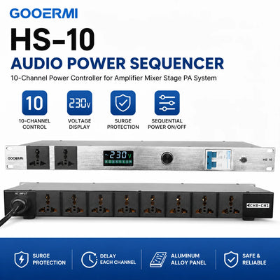 GOOERMI HS-10 Professional Audio Power Supply Sequencer | SAMAG