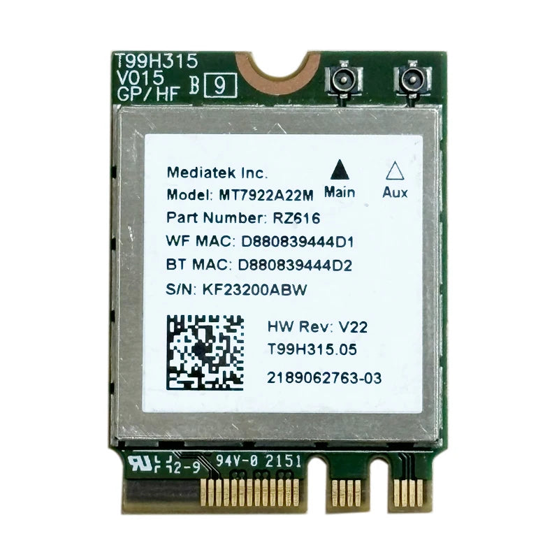 Wi - Fi 6 MT7922 Wireless LAN Card 2400Mbps Wifi 2.4/5/6G Dropship - Visuel 2 | SAMAG