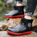 Men Rain Boots Non-slip Light Hiking Rain Shoes Slip on Waterproof Outdoor Leisure Rubber Fishing Shoes Work Water Shoes