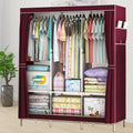 Closet Wardrobe Organizer Storage Rack Portable Clothes Shoe Clothing Shelf Dustproof Non-woven Fabric Quick and Easy to Assembl