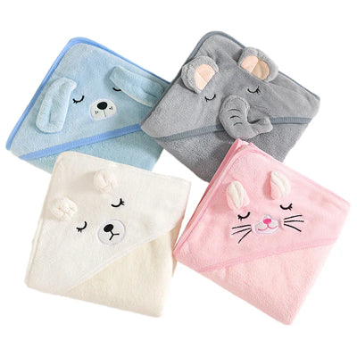 Cartoon Animal Baby Bath Towels Soft Newborn Hooded | SAMAG