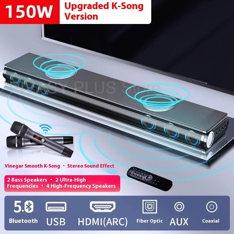130W Soundbar 5.0 Bluetooth Speakers Home Theater System 6 Speaker Array HDMI ARC Optical For TV Projector Surround Sound System