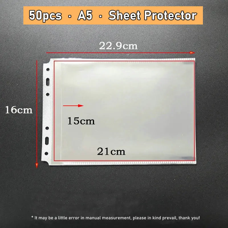 Horizontal A4 Ring Binder A3 Folder With Rings Transparent Protector Sheet A5 Wide Binder Landscape Binder Sleeves B5 File Cover