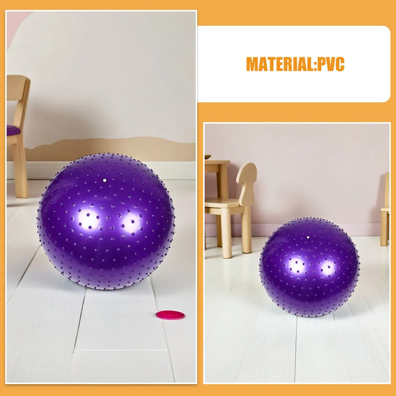 Spiked Yoga Massage Ball Purple 75Cm Deep Tissue Muscle Relief Sensory Workout Fitness Stress Massage Ball