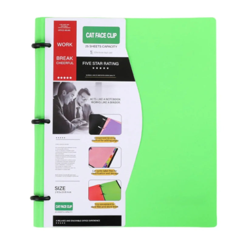 3 Ring Loose-leaf File Folder Waterproof Detachable Notebook Binder Dustproof Thickened 3 Hole Punched Lined Paper Mobile Office