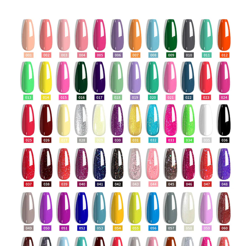 Gel Nail Polish Set for Beginner 6 PCS 8ML Glitter Art Gel Varnish with Base Coat Top Coat and UV Lamp for Manicure Salon Tools