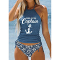 Sexy Solid Print Tankini Set Tied Halter Bikini Swimsuit | SAMAG