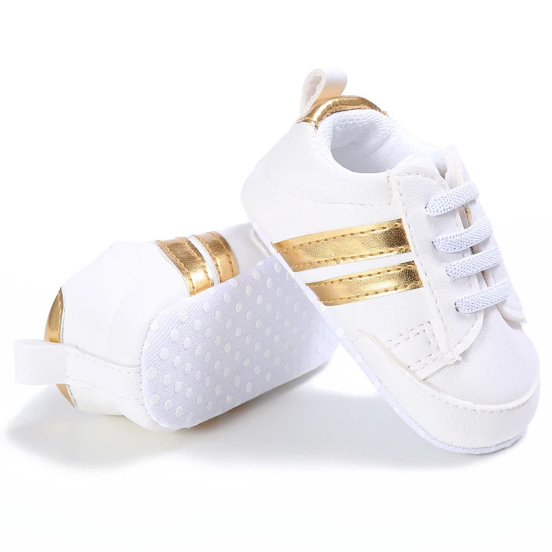Baby Sneakers Classical Sport Soft Sole PU Leather Shoes Streaks Multi-Color First Walker Newbor Baby Boy Girl Shoes