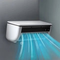 Wall Mount Air Cooling Fan Silent Rechargeable Portable Air Conditioner Fan 3 Speeds Cooling Electric Fan Home Kitchen Bathroom