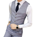Fashion Men Vests Waistcoat Solid Color V Neck Sleeveless Buttons Blazer Plus Size Formal Business Jacket Vests Chaleco Hombre