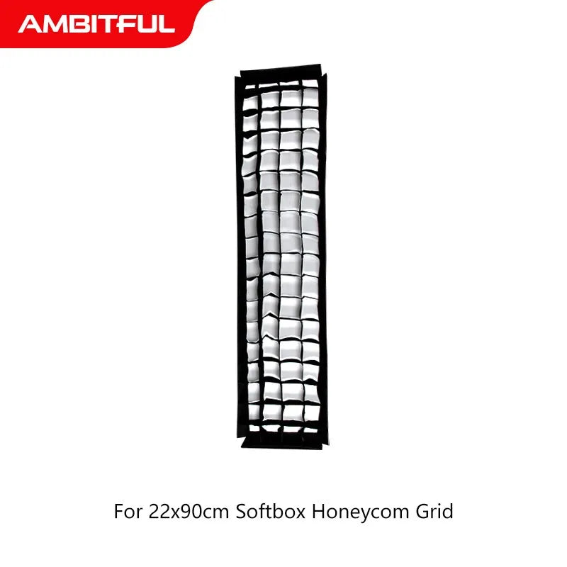 AMBITFUL 22x90cm 9"x 35" 30x120cm 12"x47" 35x160cm 14"x63" Rectangle Strip Softbox Honeycomb Grid (Does not include softbox)