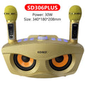 SDRD Sd306plus 30W Home Theater Sound PA System Portable Bluetooth Speakers With Two Wireless Microphones Set TV Karaoke Player