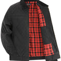 US size men's zipper pure cotton duck canvas quilted coat - Detroit thick and warm flannel jacket