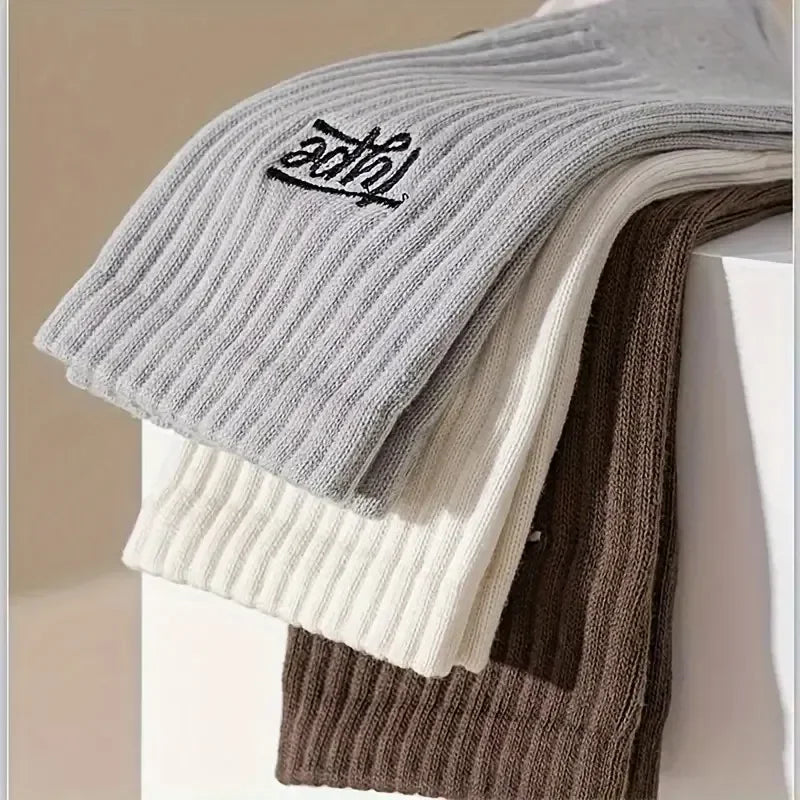 1/6/12 Pairs Men's Anti Odor Sweat Absorbing Crew Socks male Printing Letter Soft Comfortable and Breathable man Casual Socks﻿