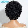 Lekker Black Short Pixie Cut Curly Bob 100% Human Hair Wigs For Women Brazilian Remy Hair Full Machine Made Glueless Daily Wigs