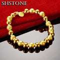 18K Gold Bracelets 8mm Smooth Matte Bead For Women Party Engagement Wedding Fashion Jewelry Gifts - Visuel 2 | SAMAG