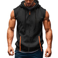 Men Hooded Sleeveless Shirt Casual Gym Tank Top Male Breathable Bodybuilding Vest Basketball Shirt Fashion Singlet Man Clothes