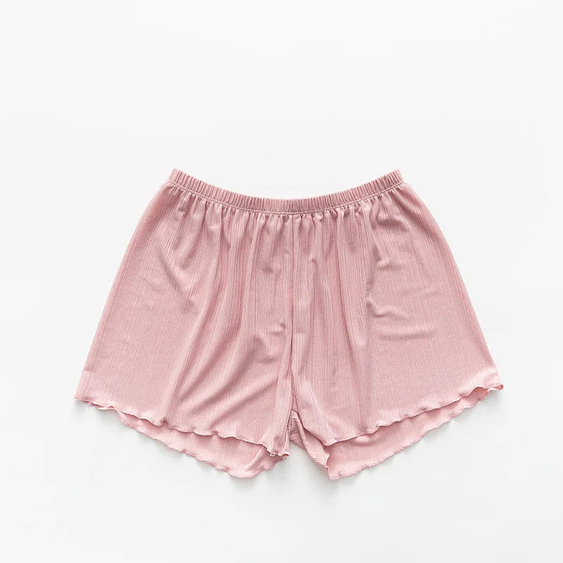 Women Safety Short Pants Summer Ice Silk Seamless Soft Shorts Casual Underskirt Pants Home Beach Elastic Waist Panties Underwear
